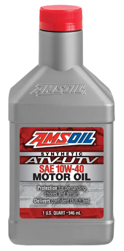 AMSOIL 10W-40 Synthetic ATV/UTV Motor Oil quart bottle