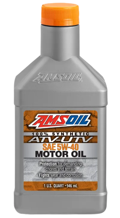 AMSOIL 5W-40 Synthetic ATV/UTV Motor Oil quart bottle