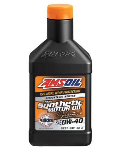 AMSOIL Signature Series 0W-40 100% Synthetic Motor Oil bottle