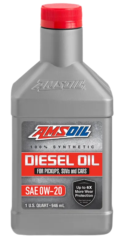AMSOIL 100% Synthetic Diesel Oil 0W-20 quart bottle