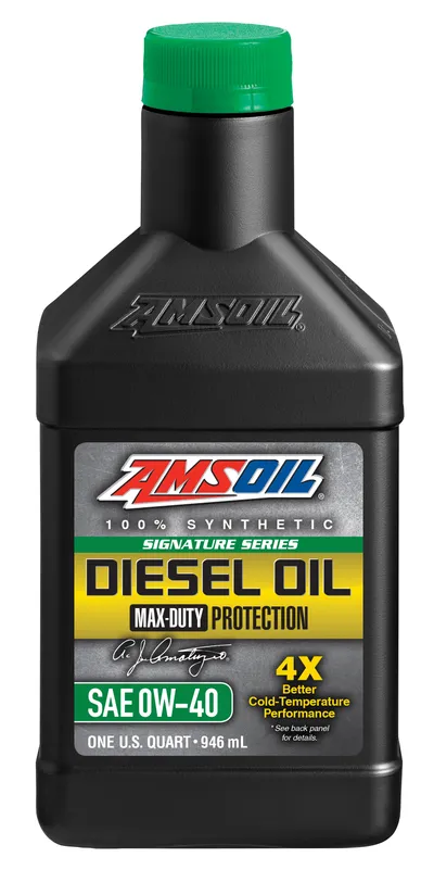 AMSOIL Signature Series Max-Duty 0W-40 Synthetic Diesel Oil bottle