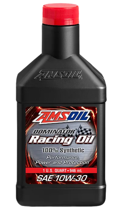 AMSOIL DOMINATOR 10W-30 Synthetic Racing Oil quart bottle